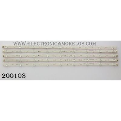 KIT DE LED'S PARA TV (5 PIEZAS) / JVC / F110M9L45J / IC-A-VZAA42D419A / IC-B-VZAA42D419B / IC-B-VZAA42D419C / IC-A-VZAA42D419D / PANEL T420HVN06.0 / MODELO EM42FTR